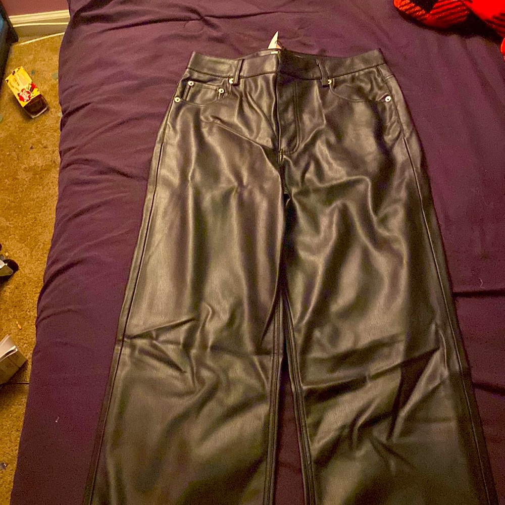 Zara leather jeans